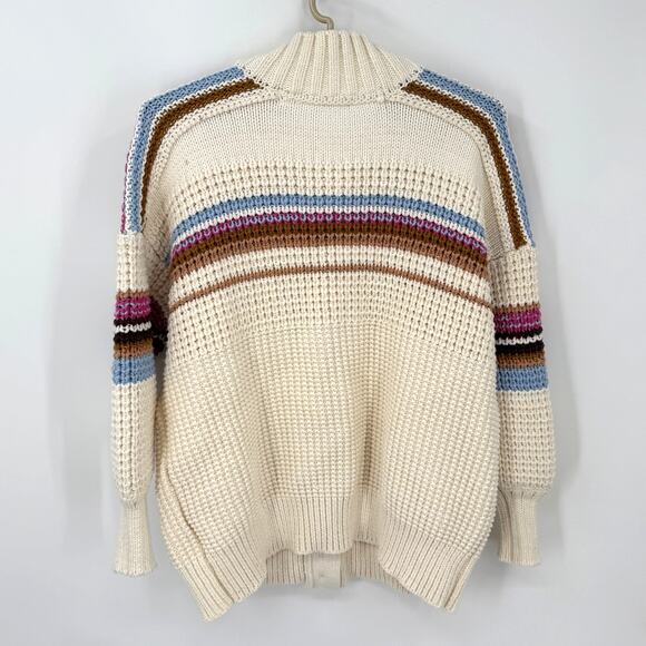 Maeve Anthropologie High-Collar Mixed-Stitch Cardigan Sweater Oversize M NEW - Picture 5 of 7